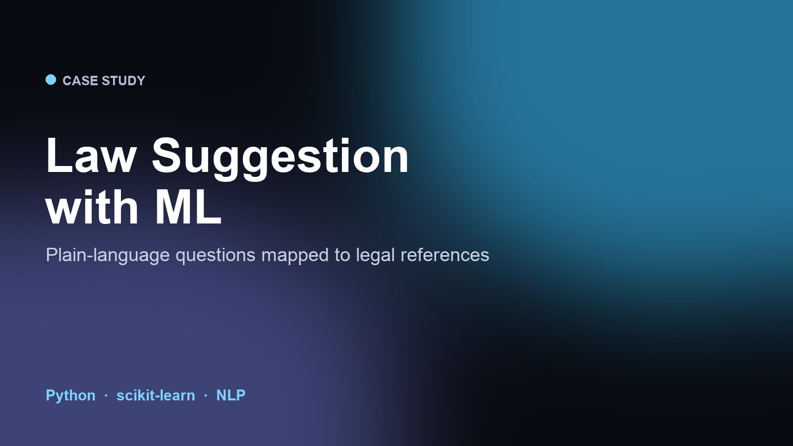 Law Suggestion using ML
