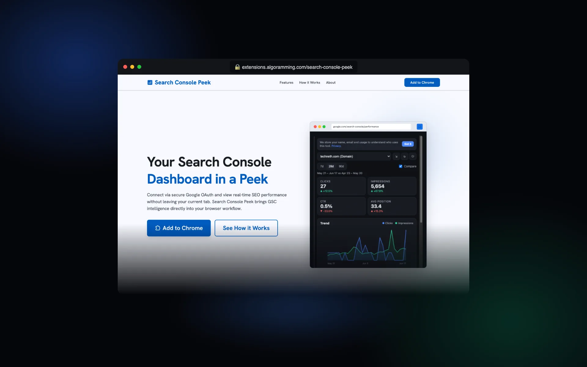 Search Console Peek